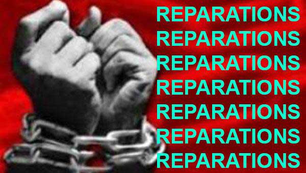 hands in chains with the word reparations